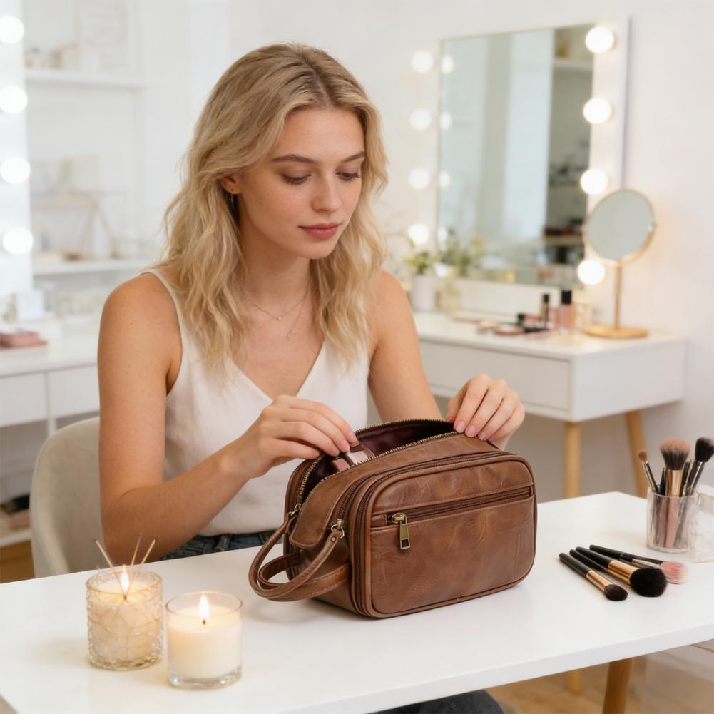 Travel Makeup Bag Faux Leather - Men'S Grooming Makeup recensie en prijs