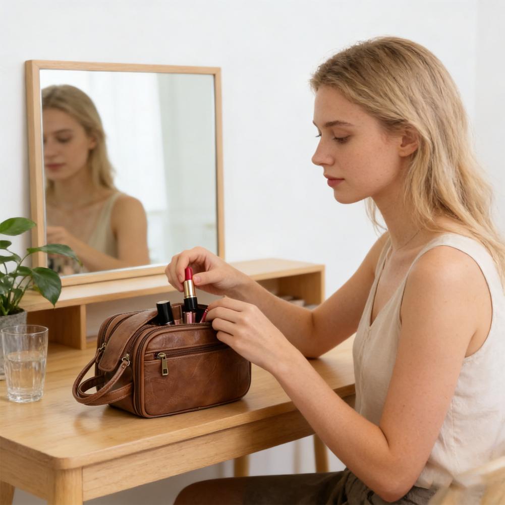 Travel Makeup Bag Faux Leather - Men'S Grooming Makeup recensie en prijs