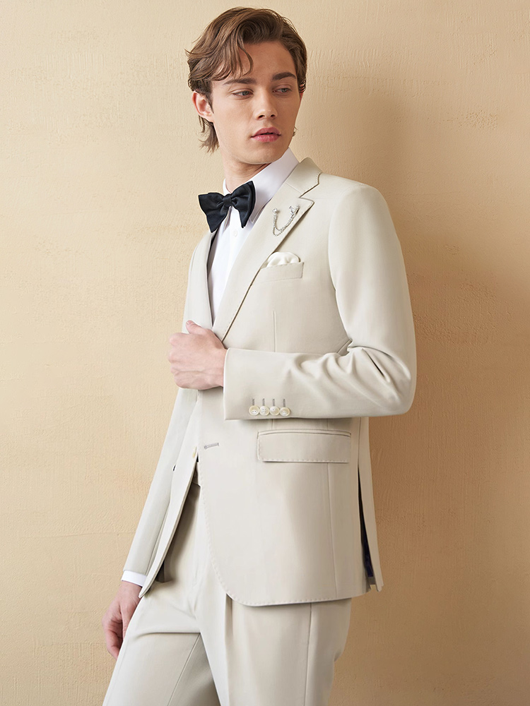 Mens Suits Set Luxury Beige Kh - Young Men'S Grooming recensie en prijs