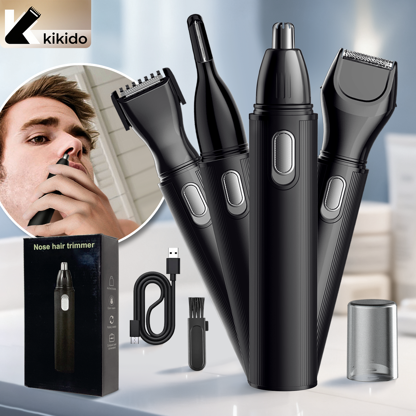KIKIDO 4 in 1 Nose Hair Trimme - Men'S Grooming Nose And Ear recensie en prijs
