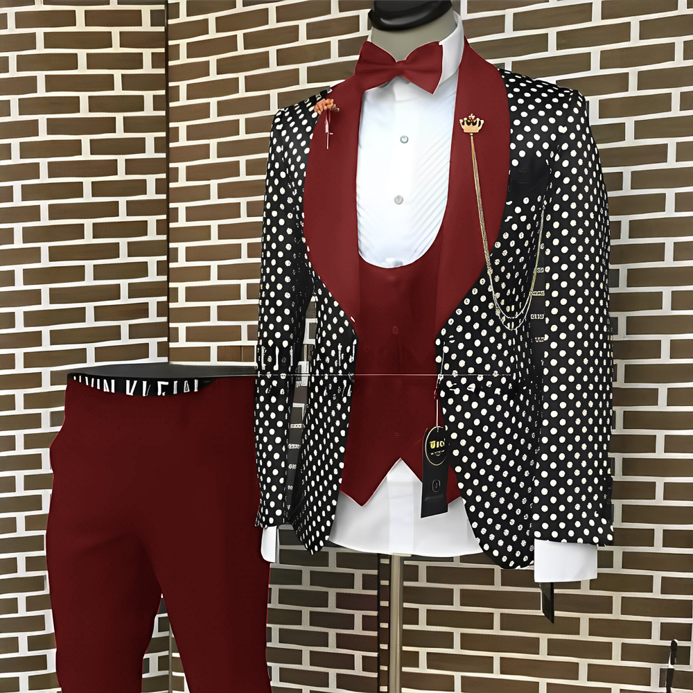 Spotted Men's Suit 3 Piece Set - Men'S Grooming Spot recensie en prijs